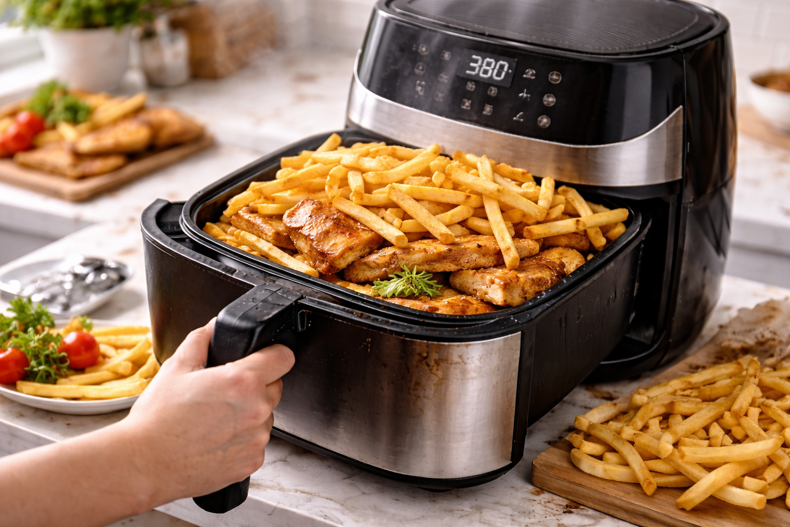 Overcrowd airfryer basket